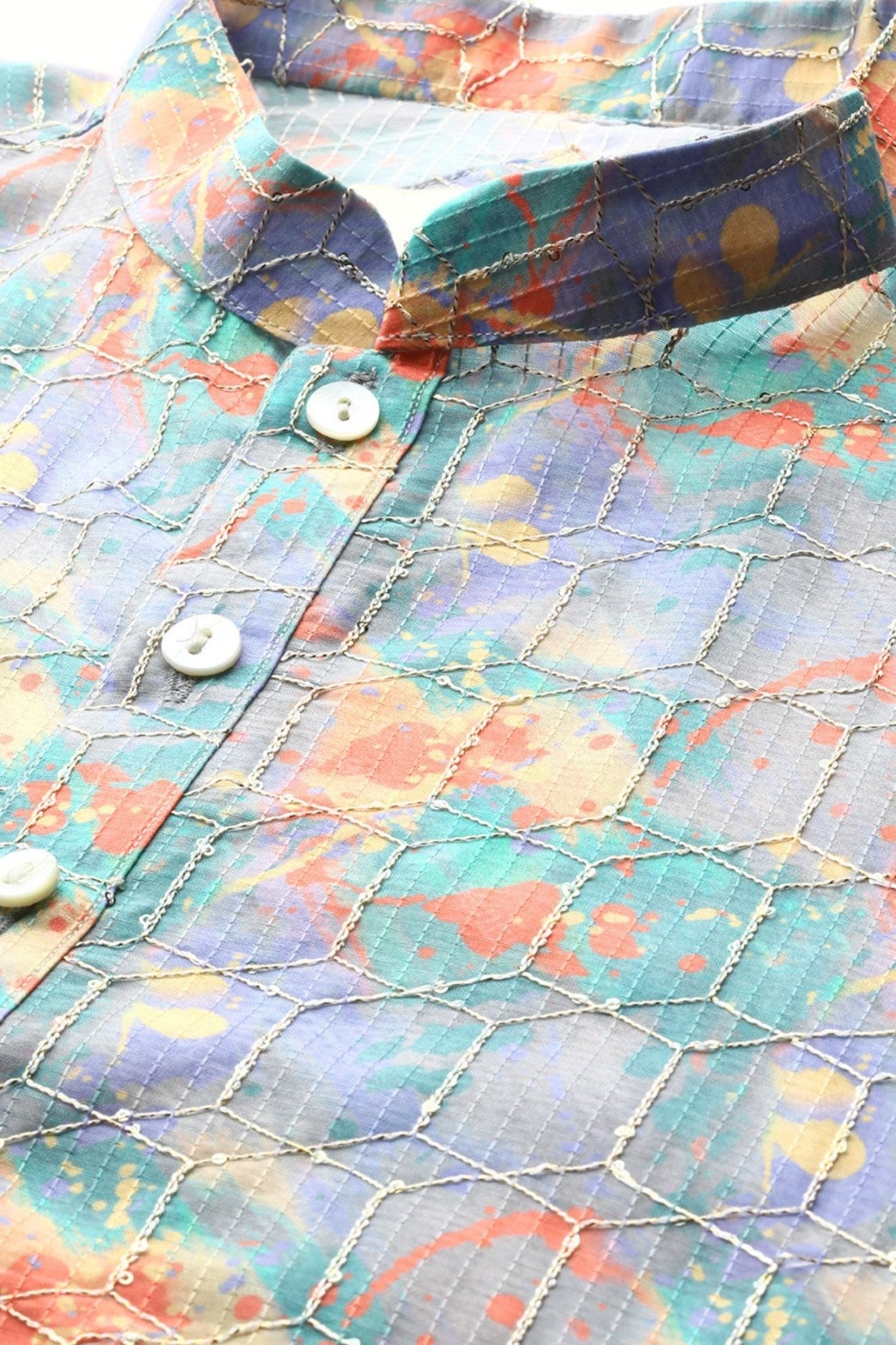 Designer Short Kurta Multicolor - Simaaya