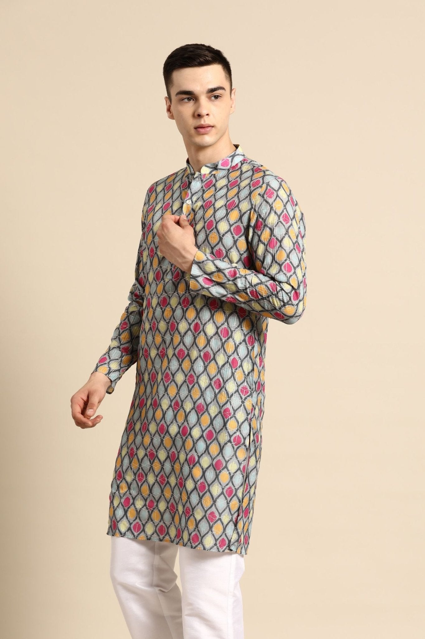 Designer Short Kurta Multicolor - Simaaya