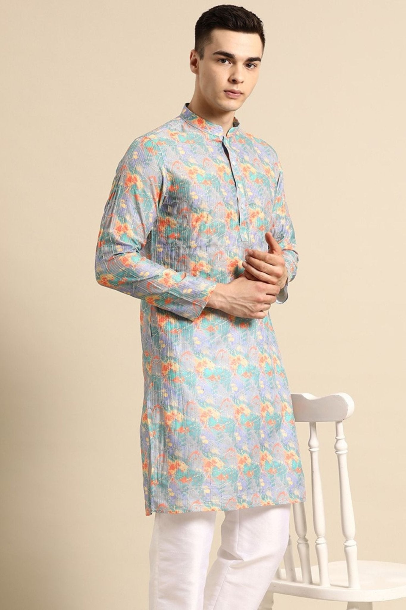 Designer Short Kurta Multicolor - Simaaya