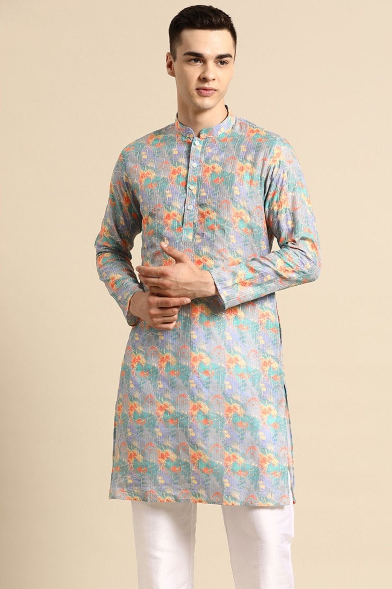 Designer Short Kurta Multicolor - Simaaya
