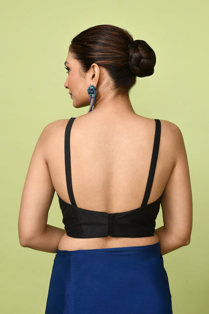 Designer Wear Blue Chinon Chiffon Drape Saree - Simaaya