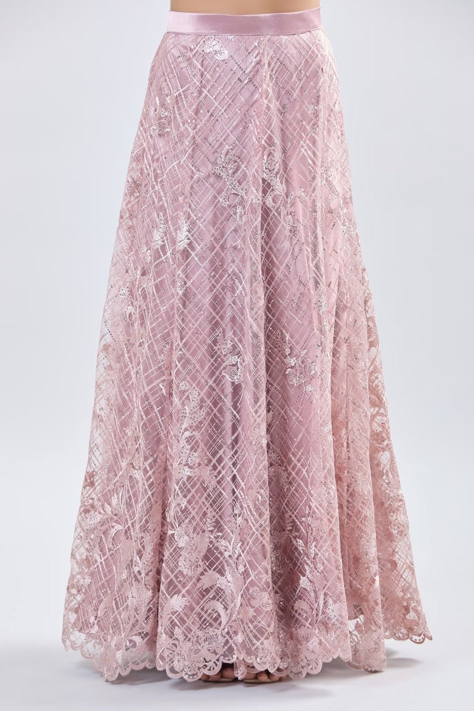 Designer Wear Pink Net Lehenga Set With Dupatta - Simaaya