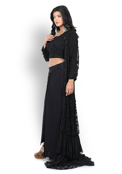 Buy Casual Dress with jacket In Black Color At Online Simaaya