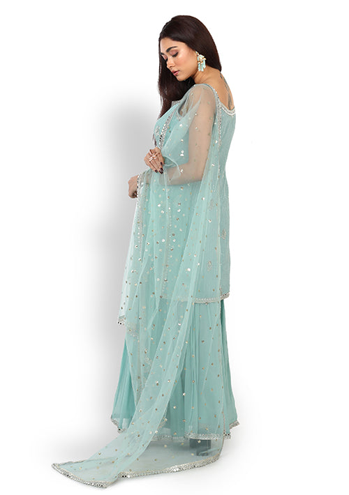 Buy Casual  Sharara In Turquoise Color At Online Simaaya