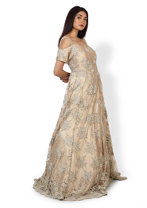 Buy Casual  Gown In Beige Color At Online Simaaya
