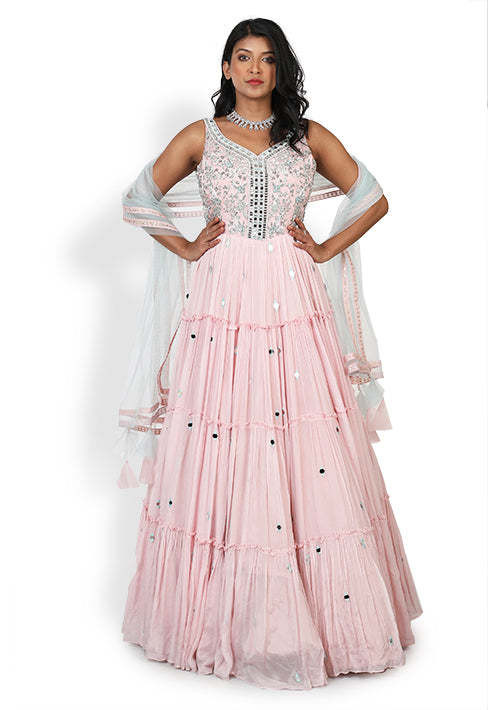 Buy Casual  Gown In Baby Pink Color At Online Simaaya