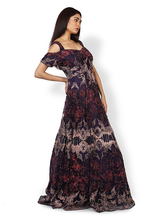 Buy Casual  Gown In Voilet Color At Online Simaaya
