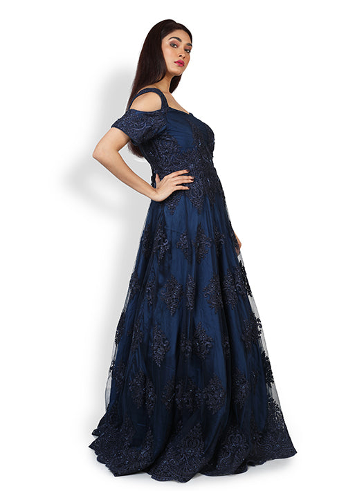 Buy Casual  Gown In Navy  Blue Color At Online Simaaya