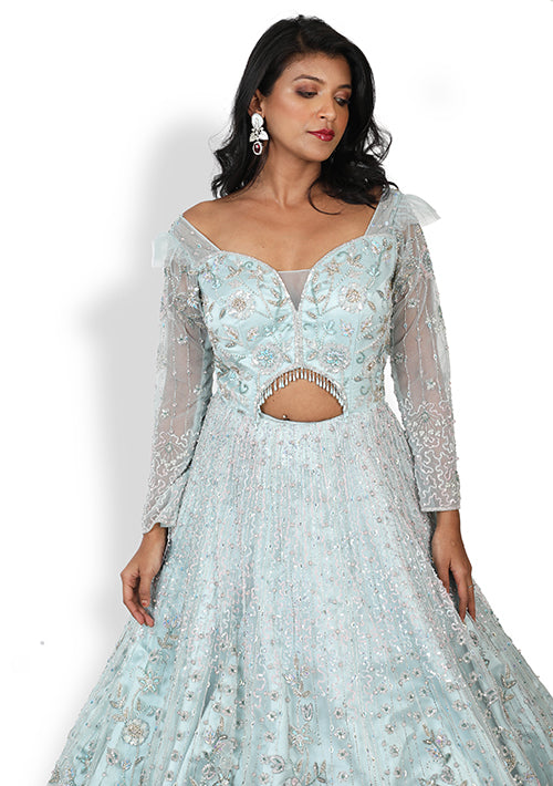 Buy Casual  Gown In Light  Blue Color At Online Simaaya