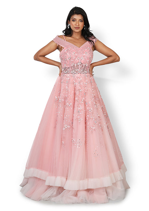 Buy Casual  Gown In Pink Color At Online Simaaya