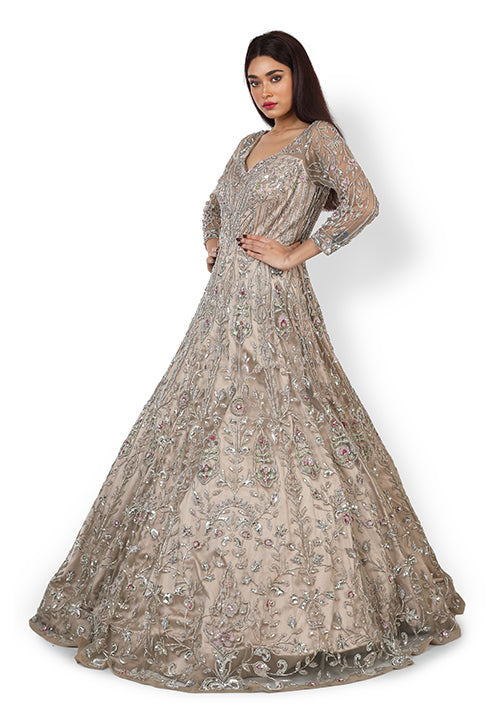 Buy Casual  Gown In Beige Color At Online Simaaya