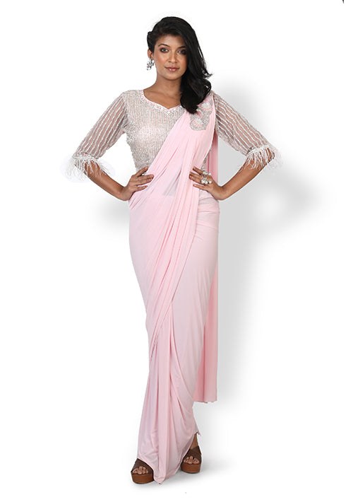 Buy Casual  Designer Saree In Pink Color At Online Simaaya