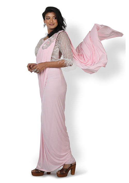 Buy Casual  Designer Saree In Pink Color At Online Simaaya
