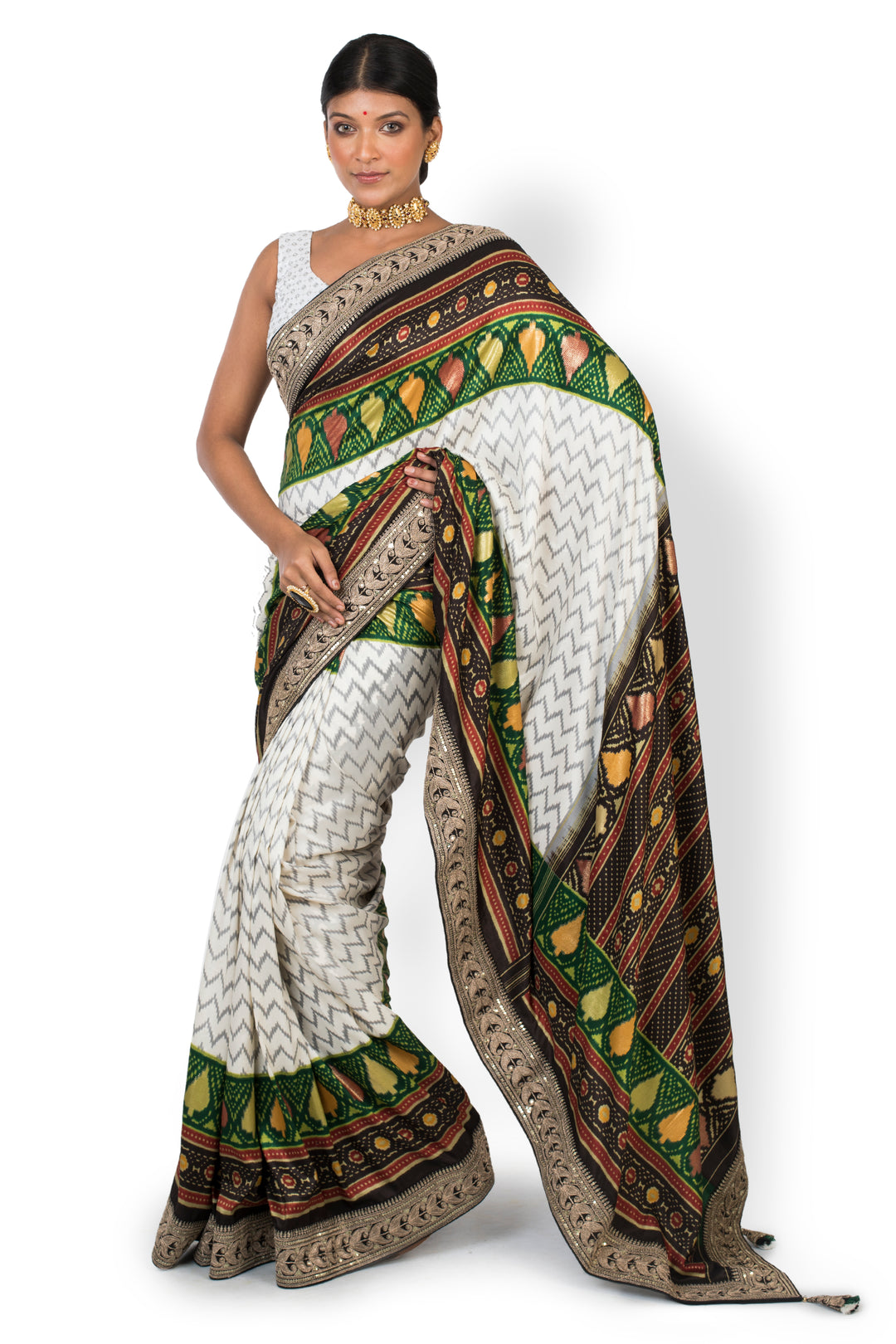 Buy Party Wear Designer Saree In White Color At Online Simaaya
