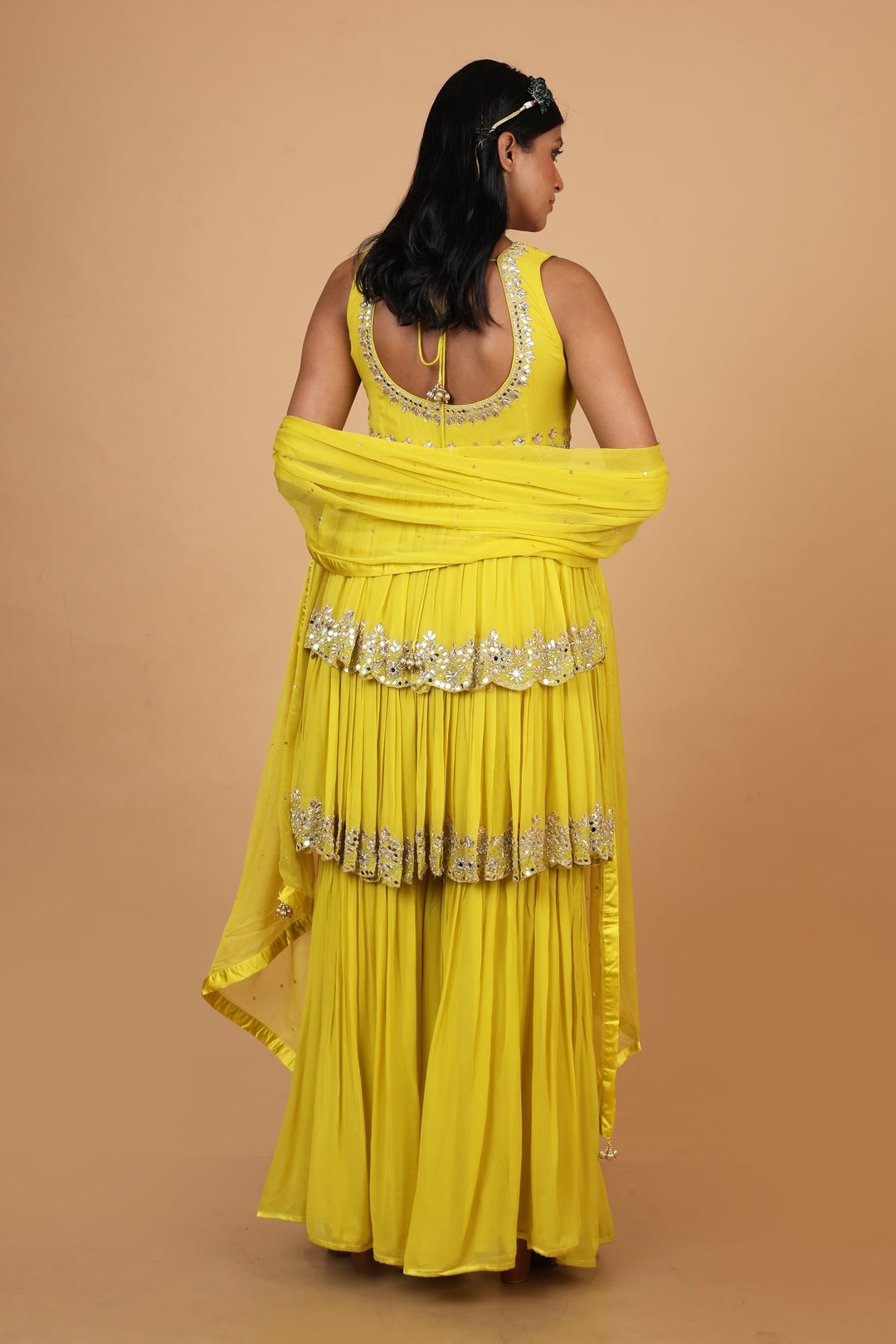 Buy Party Wear Sharara Set In Yellow Color At Online Simaaya