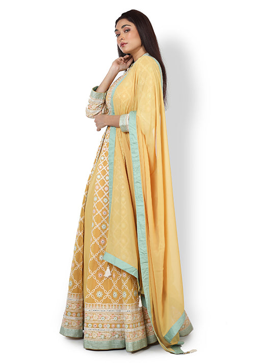 Buy Casual  Gown In Yellow Colour At Online Simaaya