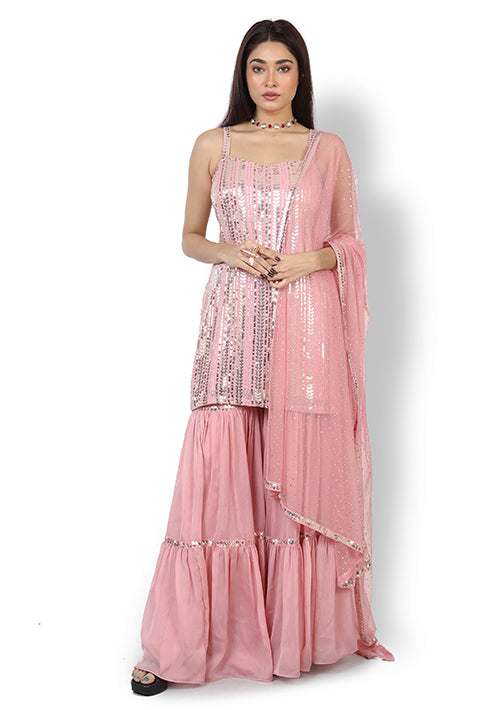 Buy Casual  Sharara Set In Pink Colour At Online Simaaya
