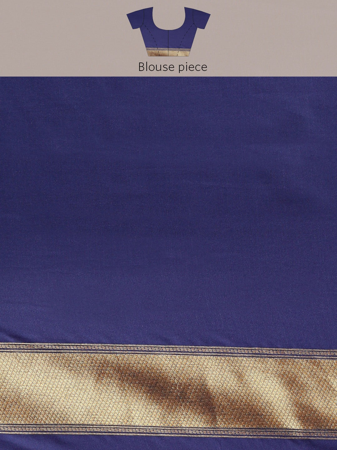 Kanjivaram Navy Blue Silk Saree With Golden Pattern
