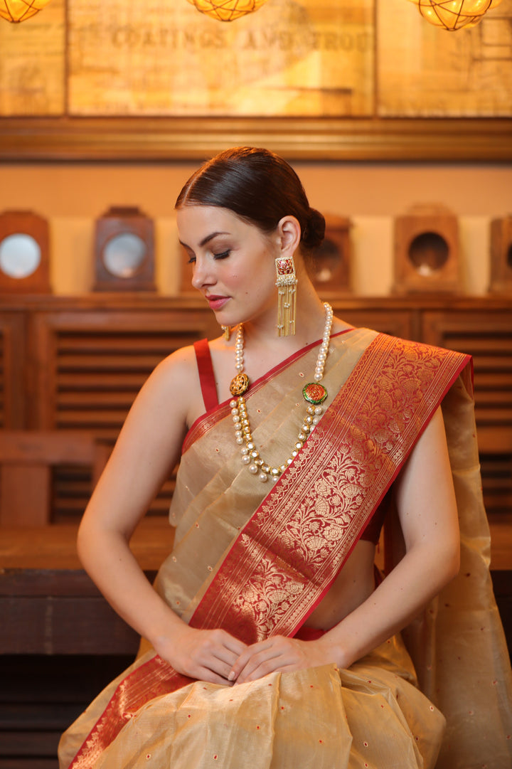 Festive Wear Saree In Beige Colour - Simaaya