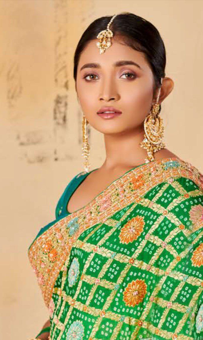 Festive Wear Saree In Forest Green Colour Saree Simaaya 