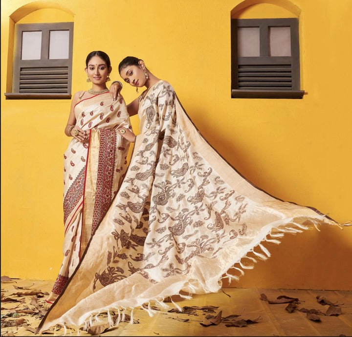 Festive Wear Saree In Off-white Colour Saree Simaaya 