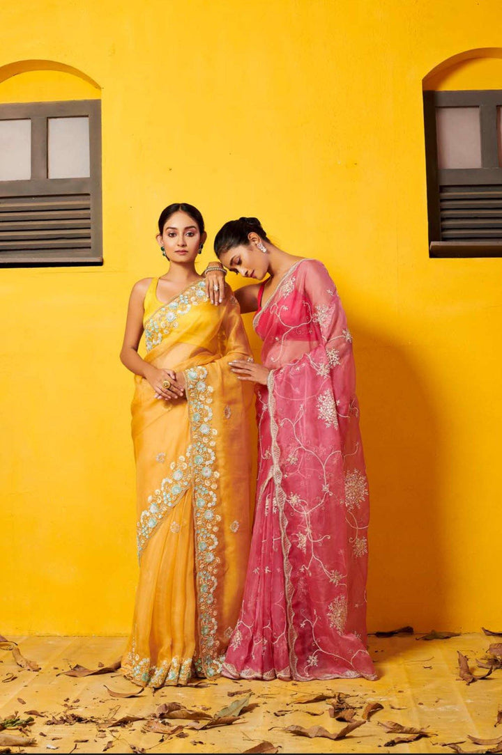 Festive Wear Saree In Yellow Colour Saree Simaaya 
