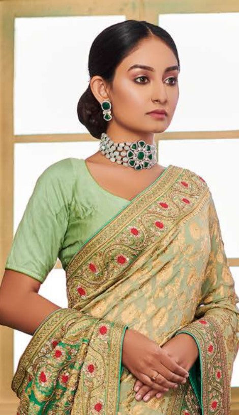 Festive Wear Saree In mint green Colour - Simaaya