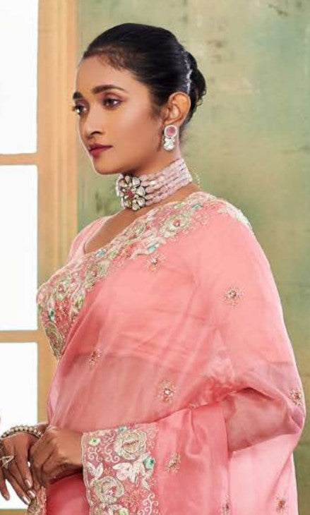 Festive Wear Saree In Baby pink Colour - Simaaya