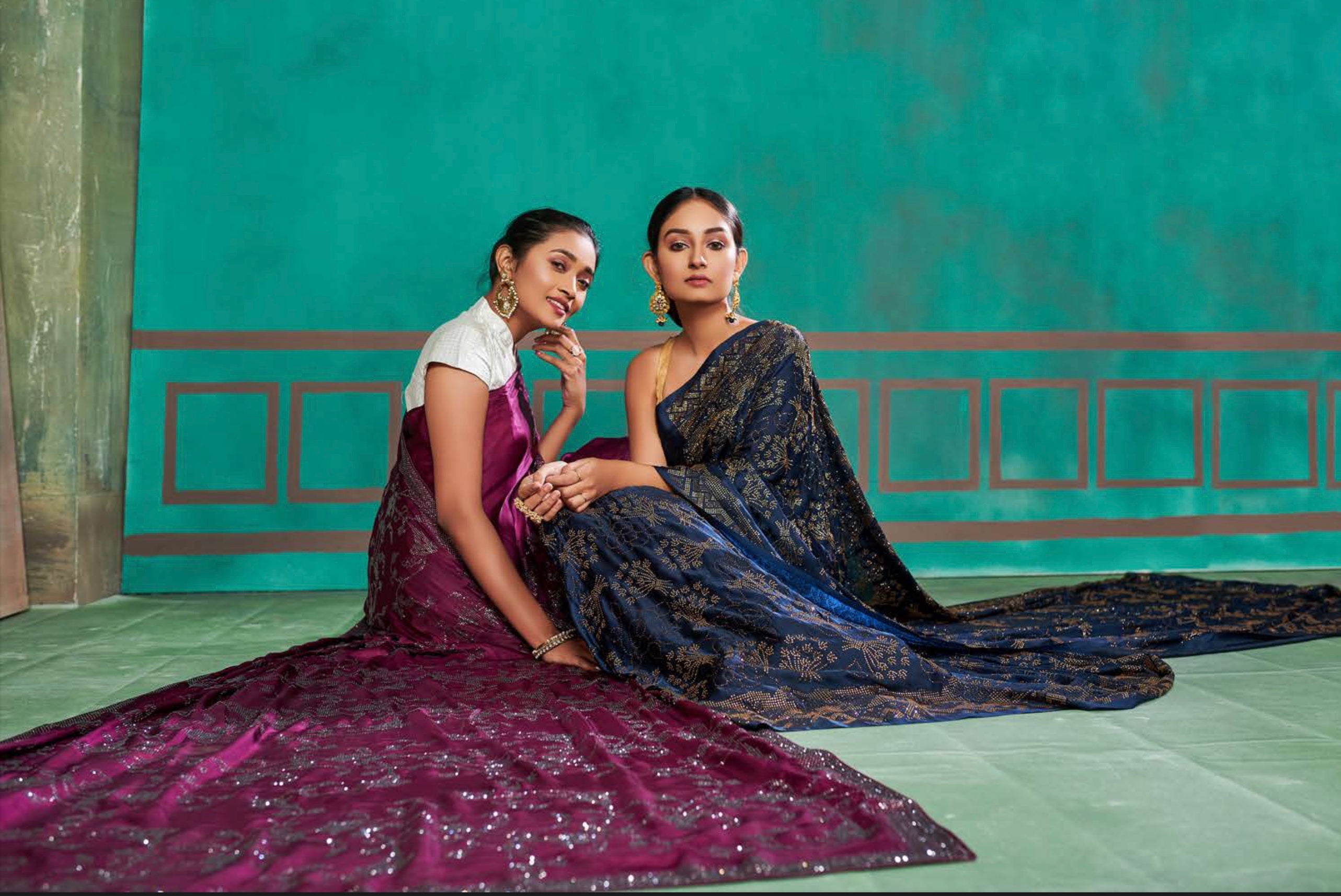 Wine Foil Print Silk Saree in 2023 | Party wear sarees, Traditional sarees,  Silk sarees