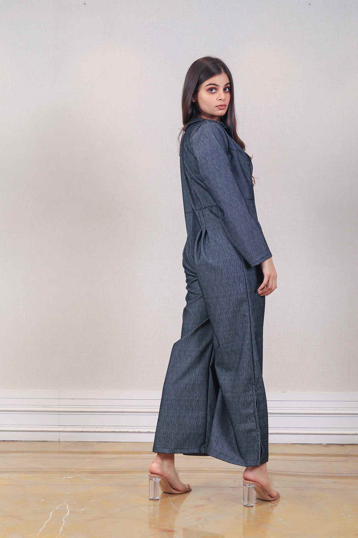 Designer Charcoal Grey color jumpsuit