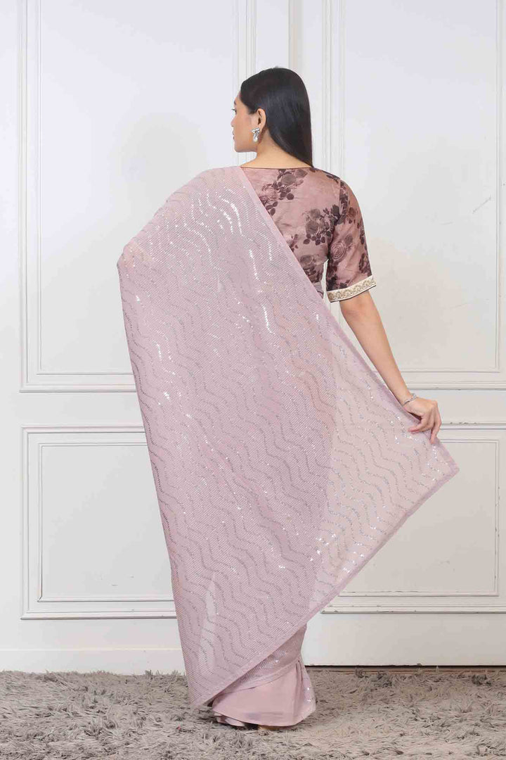 Saree in Mauve color at online Simaaya