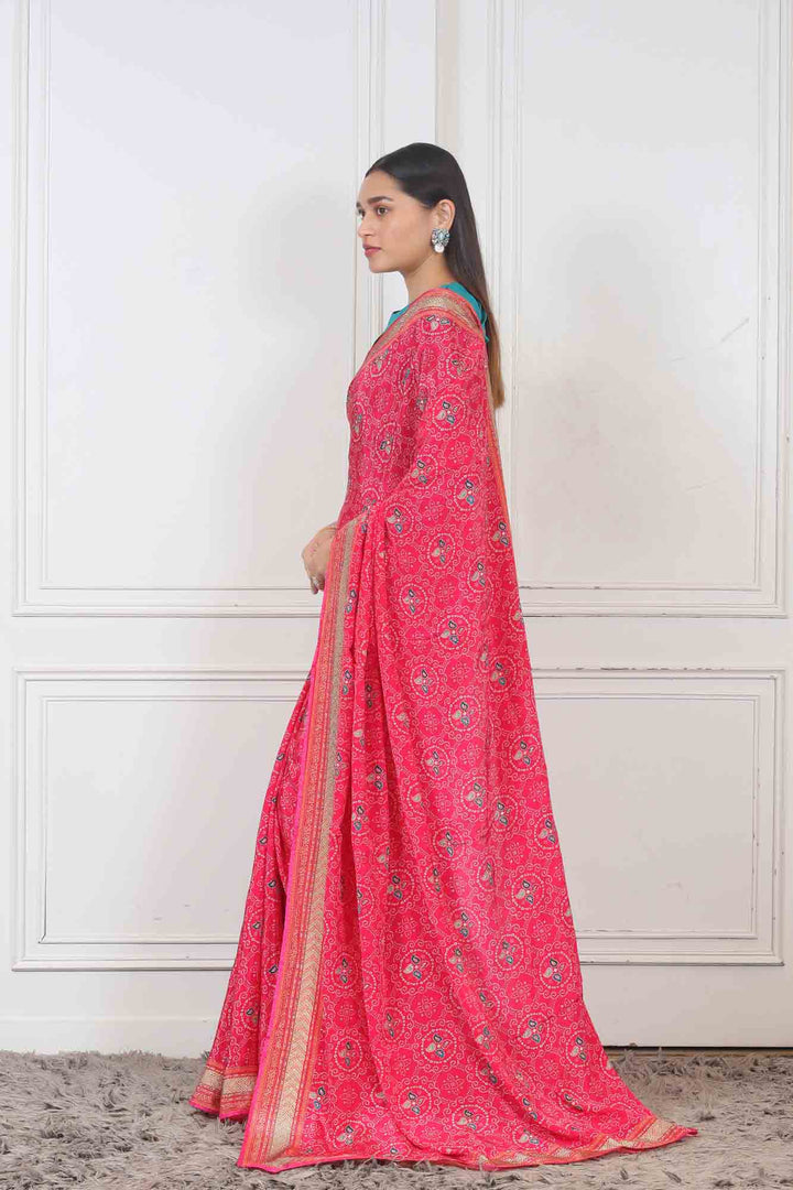 Saree in Pink color at online Simaaya