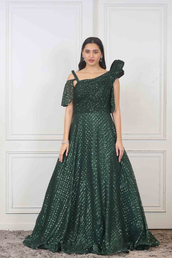 Party wear Gown in Green color at online Simaaya