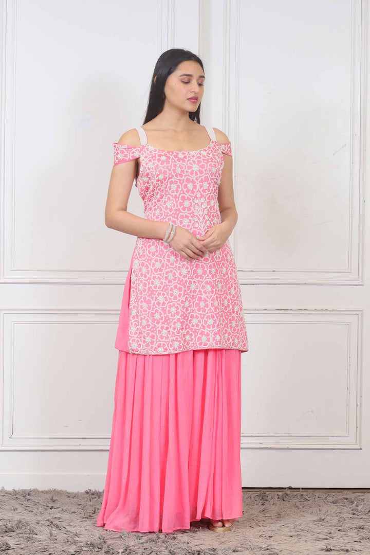 Party wear casual Sharara in Pink Color at online Simaaya