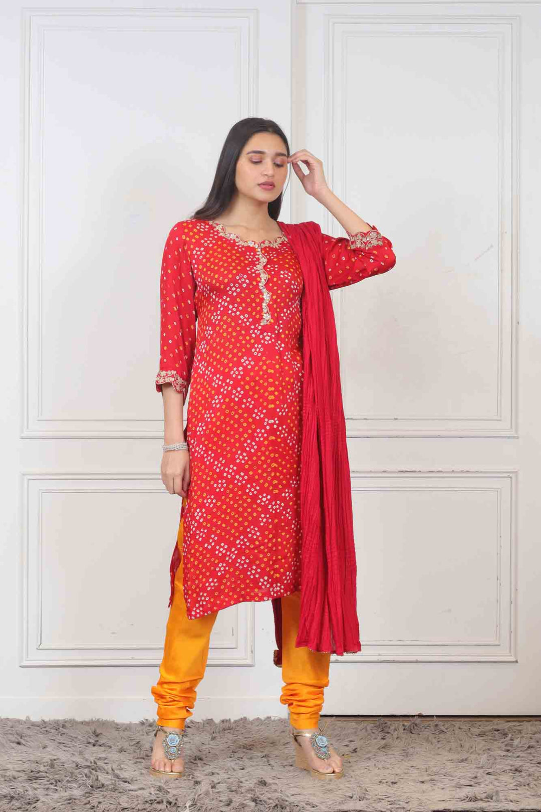 Party Wear Casual Salwar Suit in  Red  Color at online Simaaya