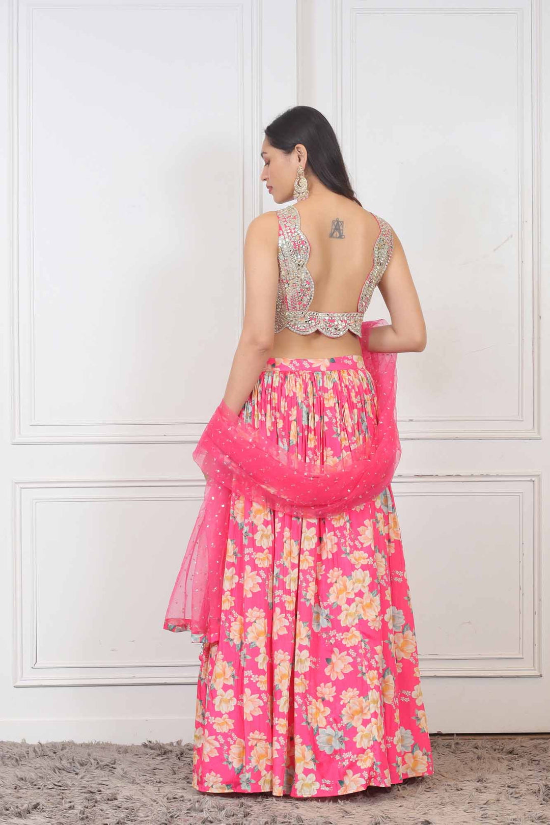 Party wear Lehenga in Pink color at online Simaaya