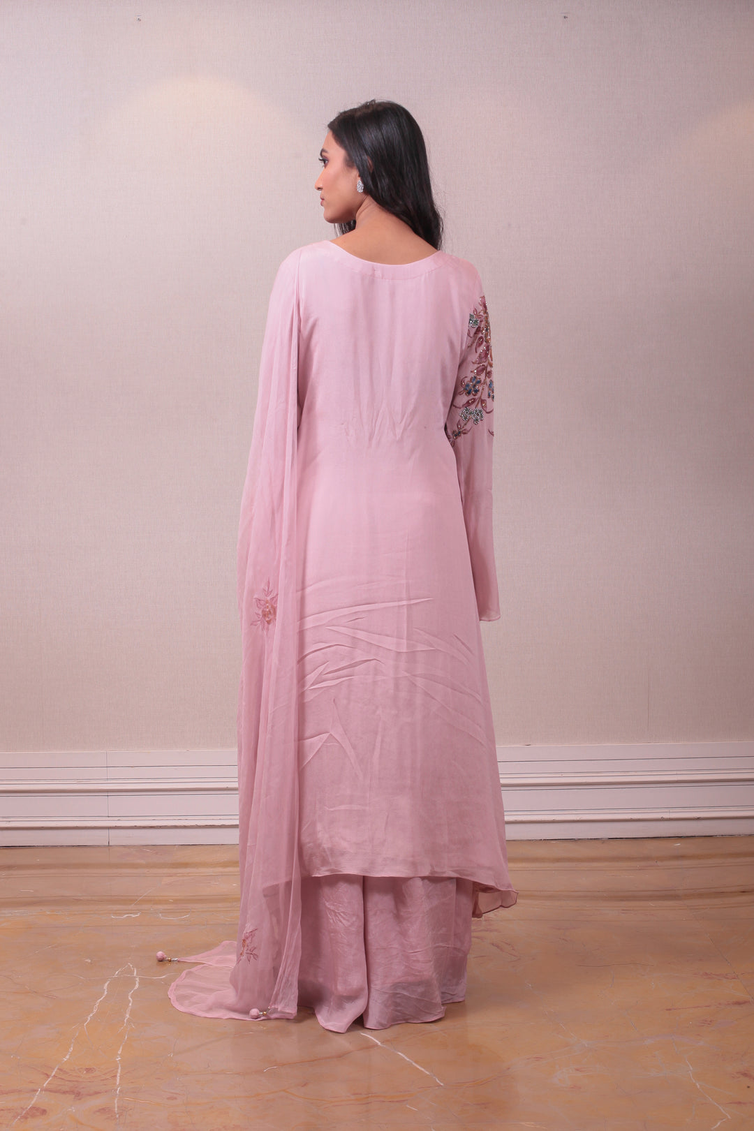 Designer Pink Georgette Salwar Kameez Set