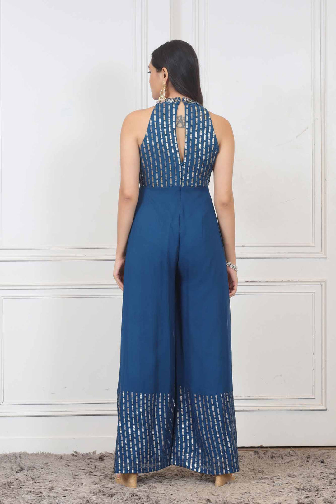 Party wear casual Jumpsuit in Blue color at online Simaaya
