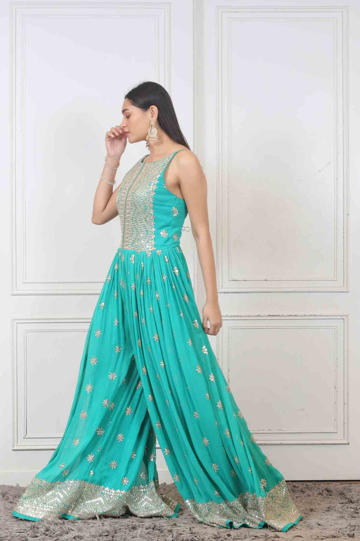 Party wear casual Jumpsuit in Sea Green color at online Simaaya