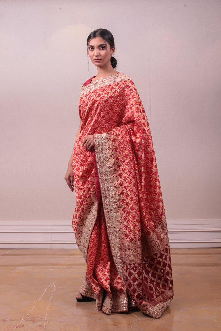 Designer Embedded with Fancy Adorments Handloom Silk Saree