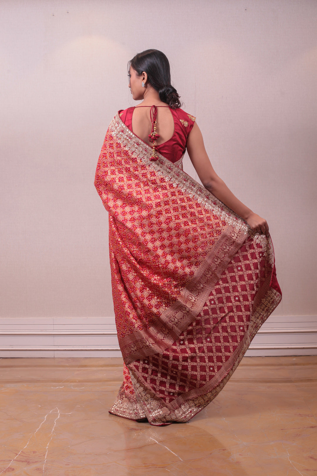 Designer Embedded with Fancy Adorments Handloom Silk Saree