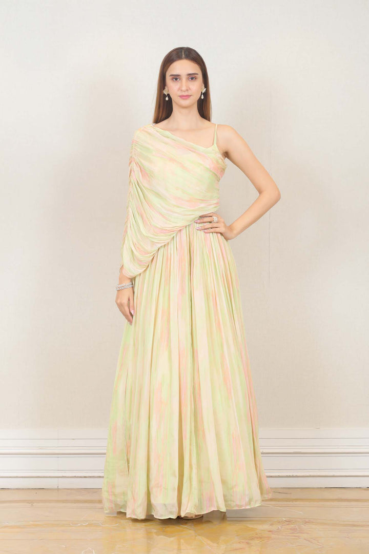 Party wear Gown in Light Green color at online Simaaya