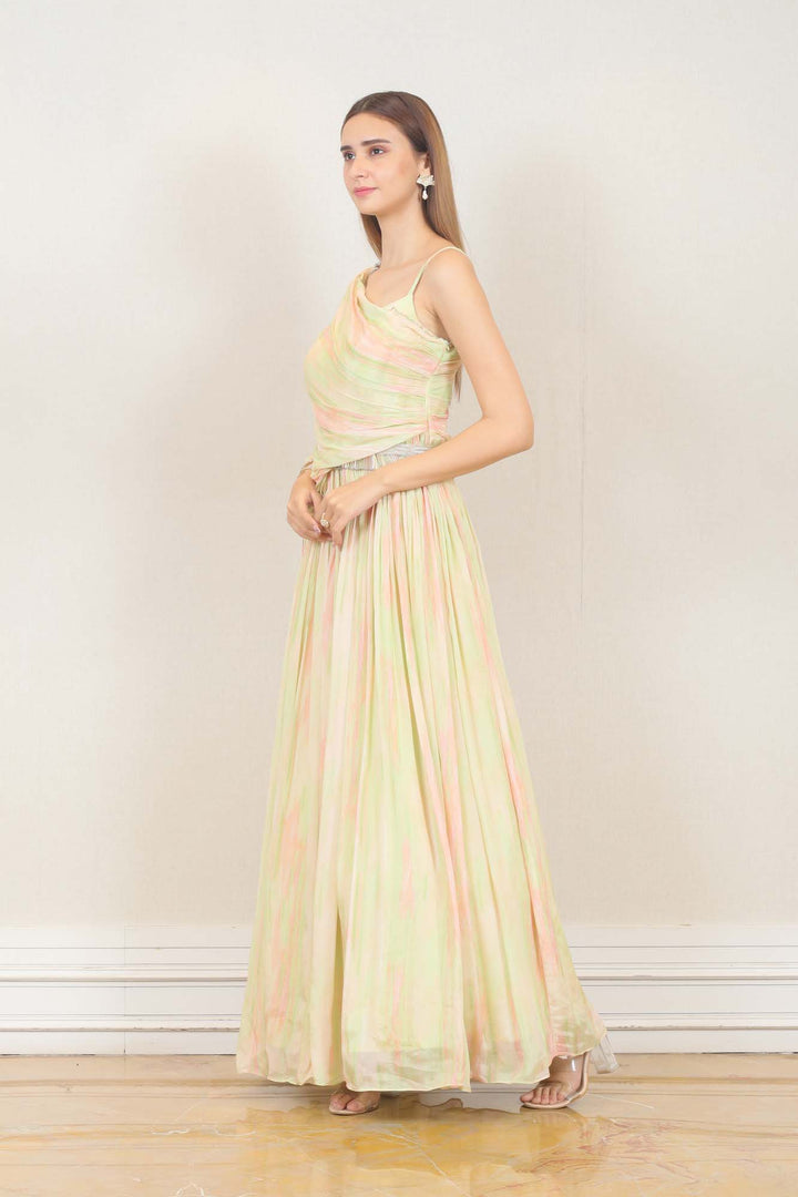 Party wear Gown in Light Green color at online Simaaya