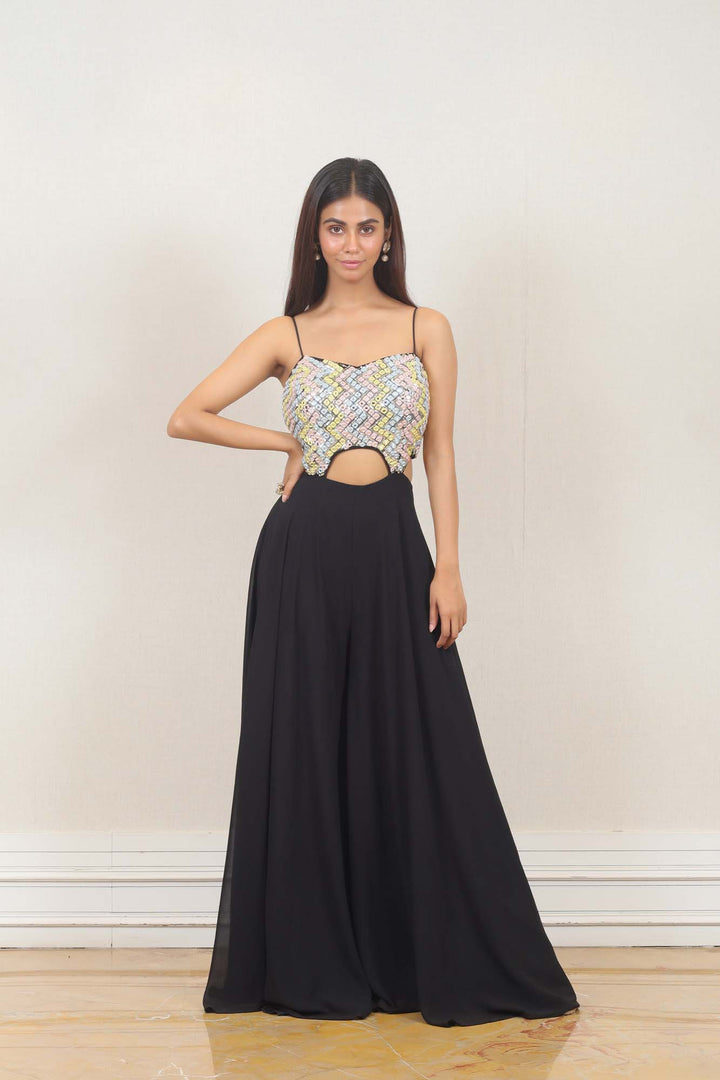 Party Wear Casual Jumpsuit in Black Color at online Simaaya