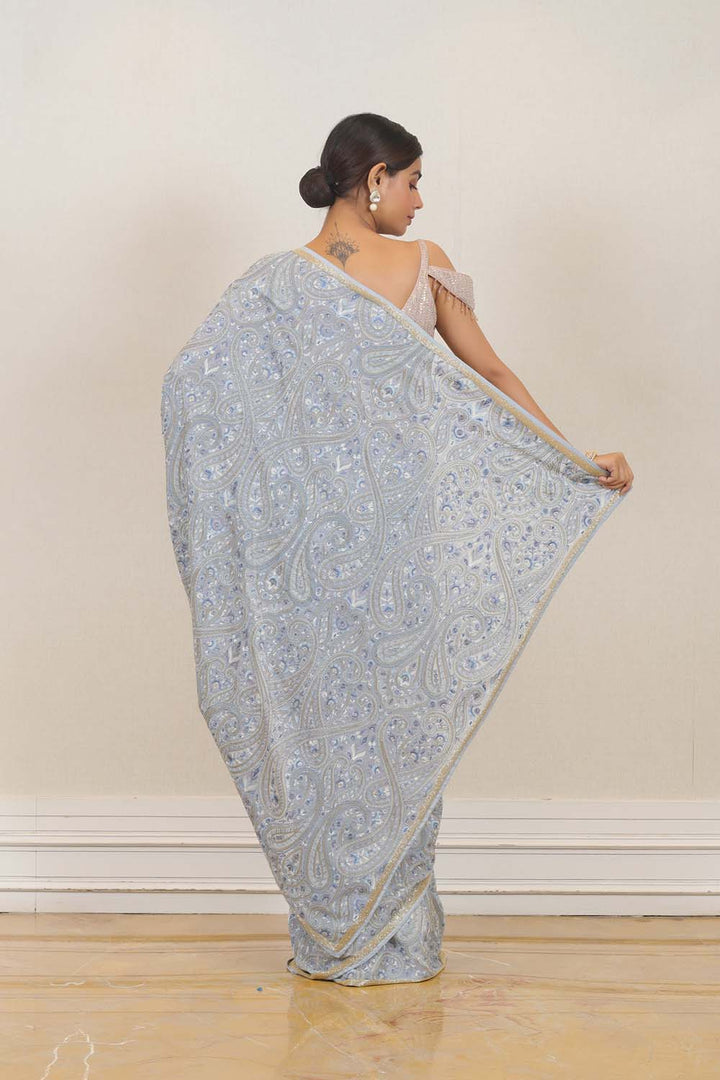 Saree in Blue color at online Simaaya