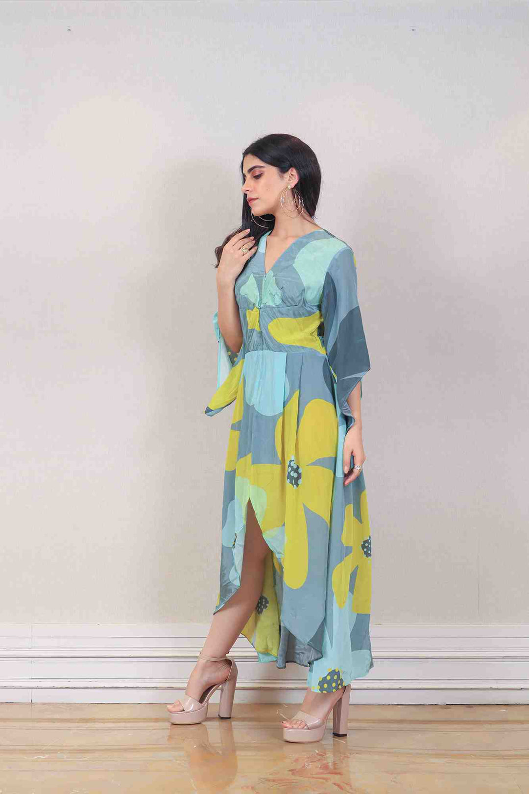 Designer Blue and Yellow color Dress