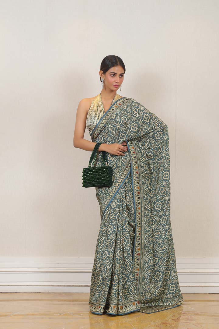 Party Wear  Saree in Green colour at online Simaaya