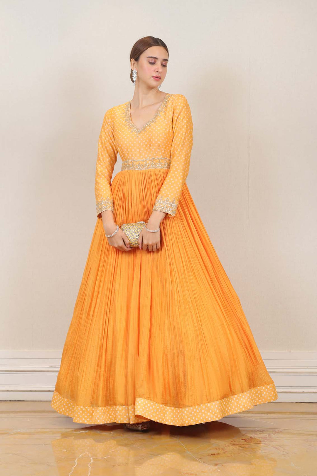 Party wear Gown in Yellow color at online Simaaya