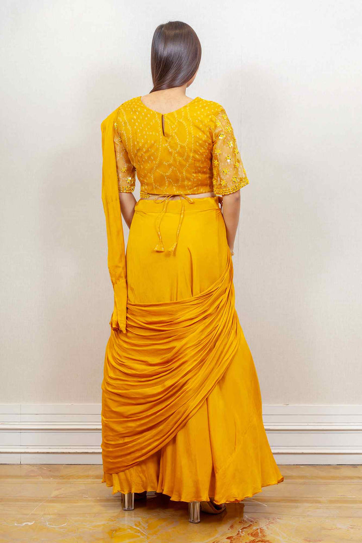 Designer yellow colour Skirt top