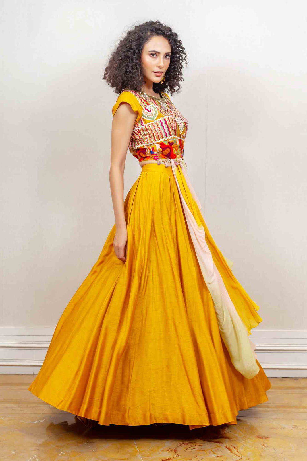 Designer Yellow color Gown